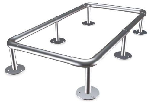 Soporte inox de esquina para protección anti-choques Fricosmos 90x200 mm