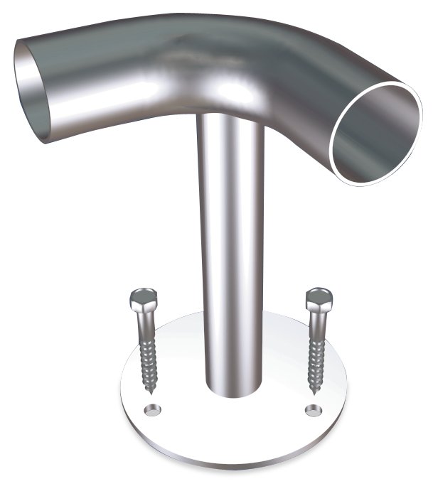 Soporte inox de esquina para protección anti-choques Fricosmos 90x200 mm