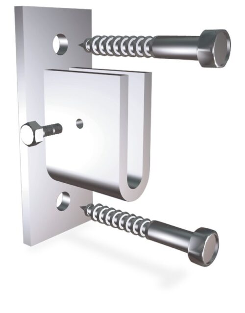 Soporte lateral inox derecho para pletina Fricosmos 45x40x100 mm