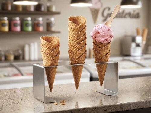 Soporte para conos de helado de acero inoxidable profesional Fricosmos 220x70x87 mm