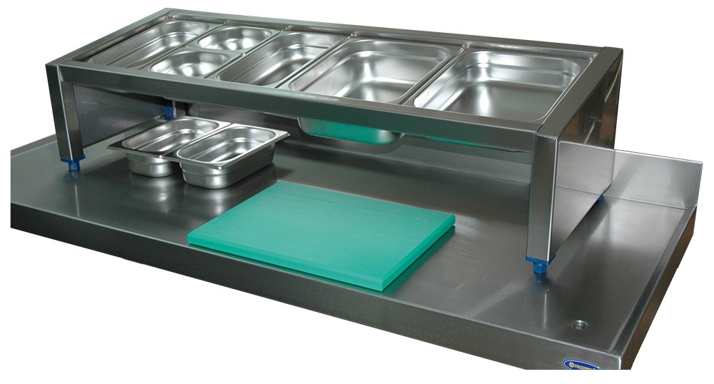 Soporte porta cubetas Gastronorm de sobremesa y mural Fricosmos 740x390x275 mm