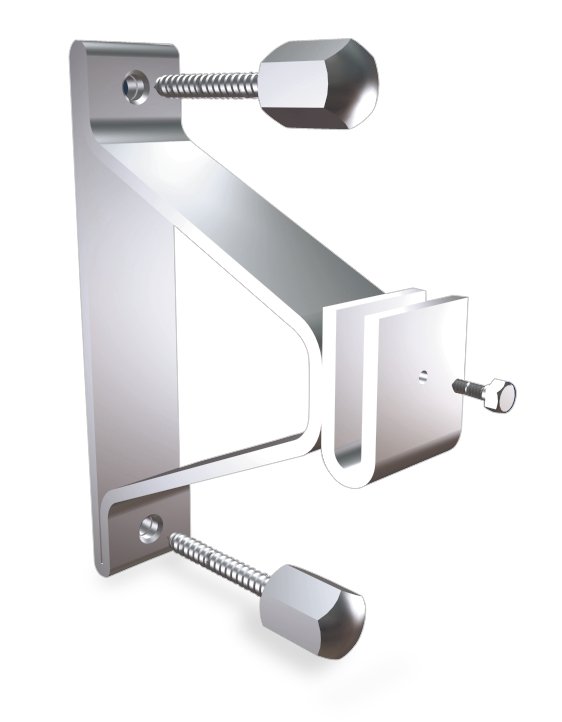 Soporte puente inox con trasera para pletina Fricosmos 140x40x200 mm
