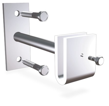 Soporte recto inox de pletina para atornillar Fricosmos 50x40x100 mm
