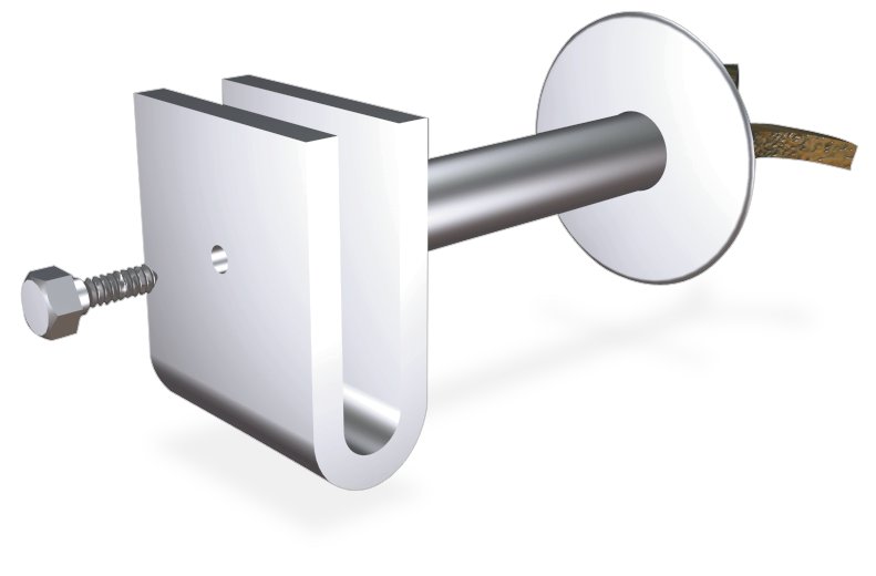 Soporte recto inox de pletina para recibir Fricosmos 130x40x50 mm