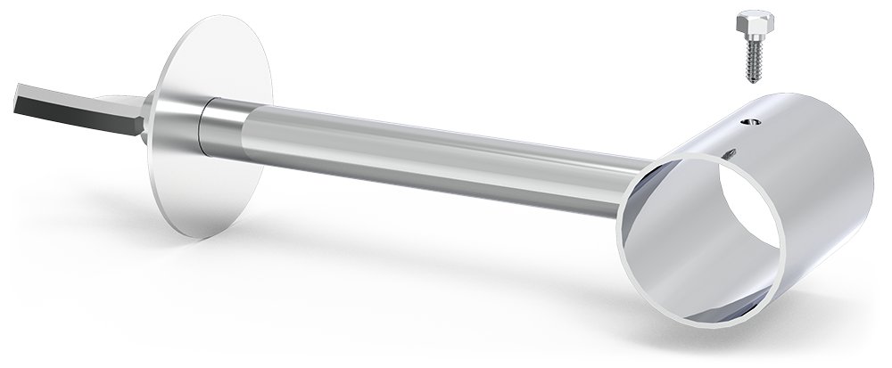 Soporte recto inox de tubo para recibir Fricosmos 130x60 mm