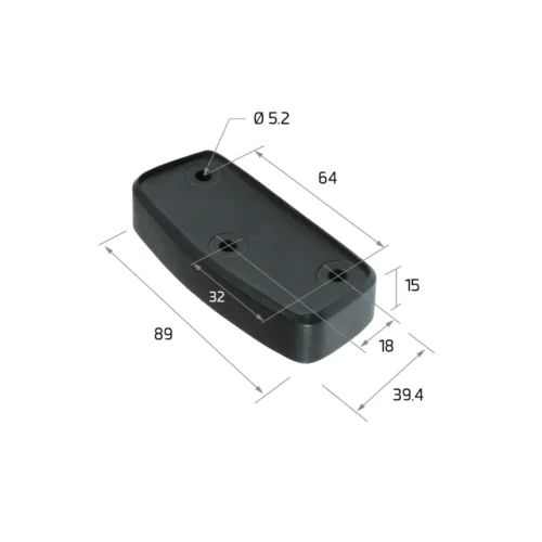 Suplemento de ABS de 15 mm para bisagra HU-154 · vista 2