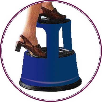 Dibujo técnico: Taburete con ruedas de acero laminado Fricosmos azul ø430x430 mm