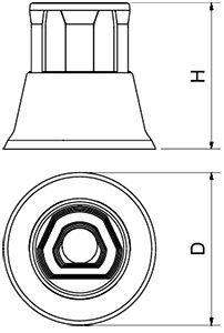 Dibujo técnico: Taburete con ruedas de acero laminado Fricosmos azul ø430x430 mm