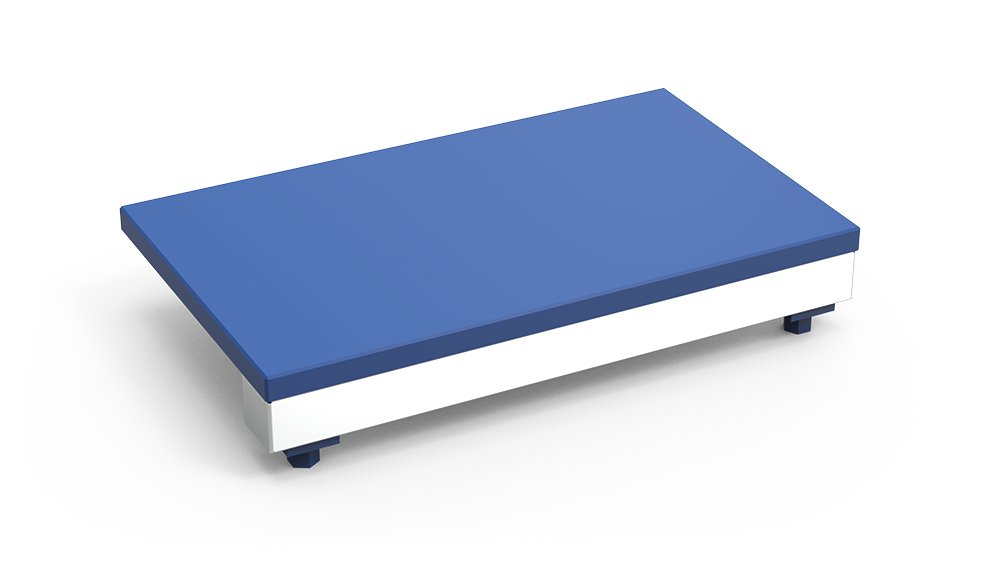 Tajo expositor de fibra azul para mostrador de pescadería Fricosmos 500x300x93 mm
