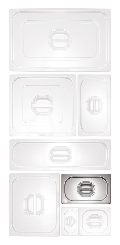 Tapa inox para cubeta Gastronorm 1/4 Fricosmos 265x162 mm