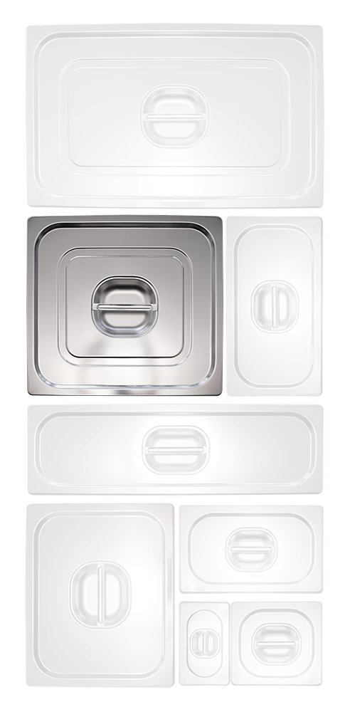 Tapa inox para cubeta Gastronorm 2/3 Fricosmos 354x325 mm