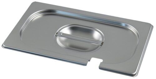 Tapa inox para cubeta GN 1/4 con muesca para cazo Fricosmos 265x162 mm