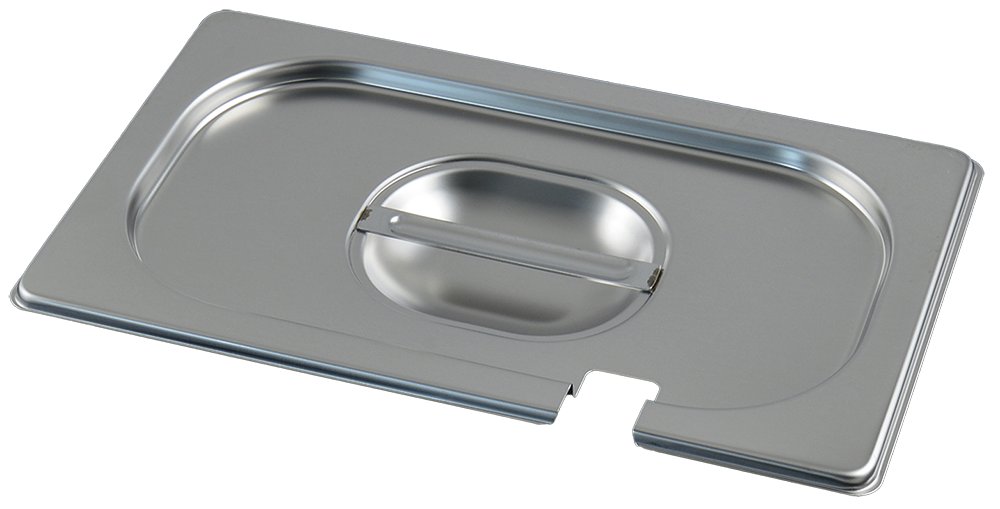 Tapa inox para cubeta GN 1/4 con muesca para cazo Fricosmos 265x162 mm