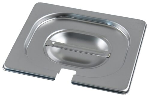 Tapa inox para cubeta GN 1/6 con muesca para cazo Fricosmos 176x162 mm