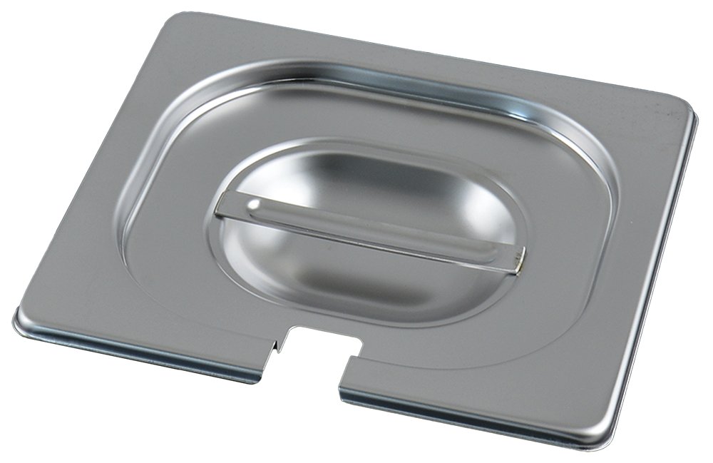Tapa inox para cubeta GN 1/6 con muesca para cazo Fricosmos 176x162 mm