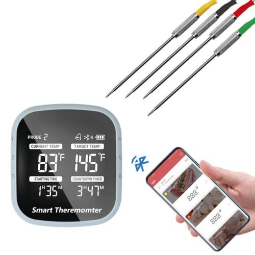 Termómetro de barbacoa Bluetooth con 4 sondas Fricosmos