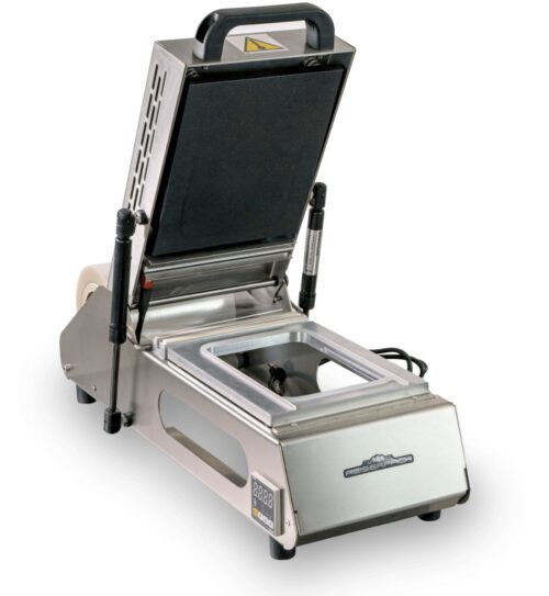 Termoselladora manual Reiserpack RP-RA150 con la tapa abierta