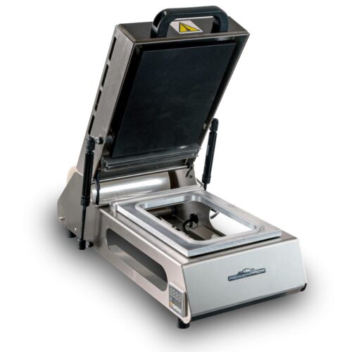 Termoselladora manual Reiserpack RP-RA200 con la tapa abierta