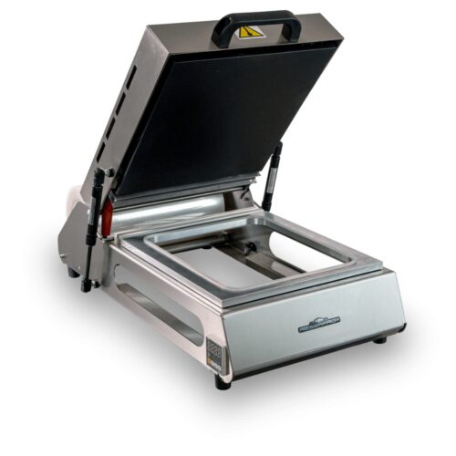 Termoselladora manual Reiserpack RP-RA300 con la tapa abierta