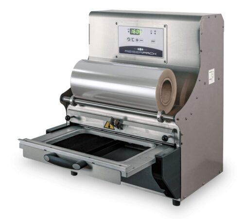 RPS380 benchtop semi-automatic tray sealer, side view
