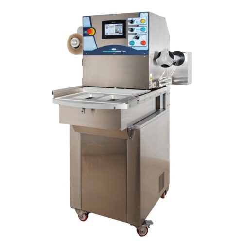 RPS 430RT rotary semi-automatic tray sealer, side view