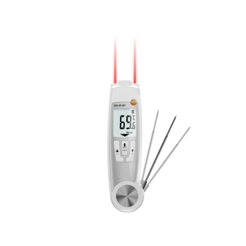Termómetro de infrarrojos y penetración con Bluetooth testo 104-IR BT · testo 104-IR BT Bluetooth infrared and penetration thermometer