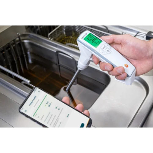 testo 270 BT midiendo aceite con App · testo 270 BT measuring oil with App