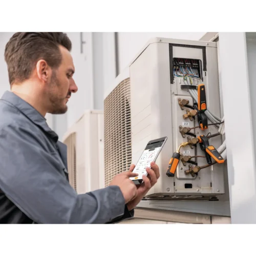 testo 549i en instalación de refrigeración · testo 549i on a refrigeration system