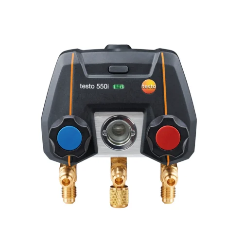 Puente de manómetros testo 550i manejado por App · testo 550i app-operated manifold