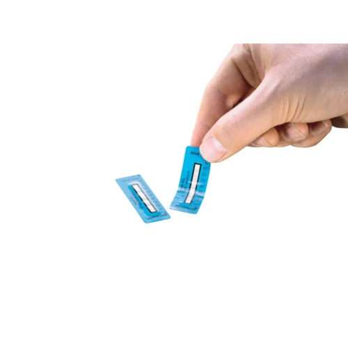 Tira de temperatura testoterm aplicada · testoterm temperature strip applied