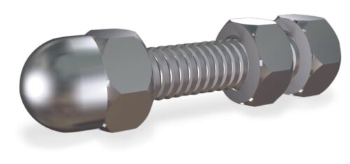 Tornillo pasante inox con tuerca y contratuerca rosca métrica Fricosmos 200 mm