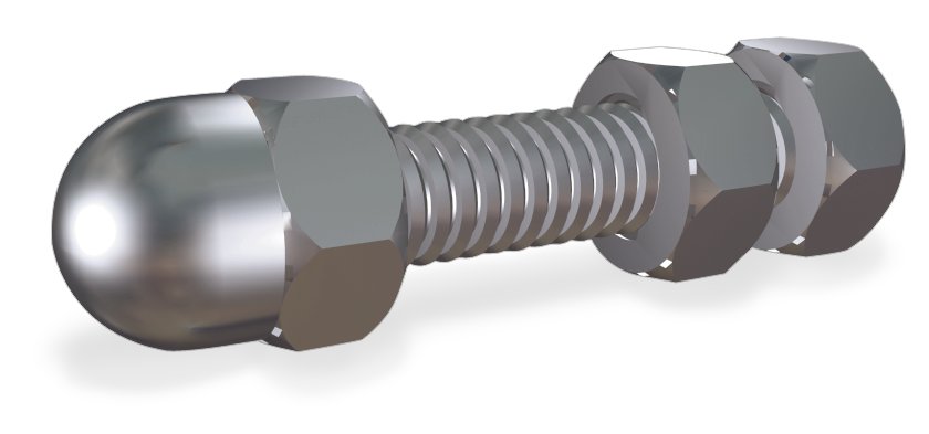 Tornillo pasante inox con tuerca y contratuerca rosca métrica Fricosmos 200 mm