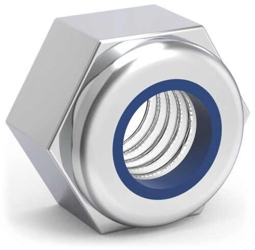 Tuerca inox hexagonal con rosca métrica y autoseguro Fricosmos øM5 mm