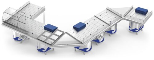Unión en escuadra interior inox para mostradores de pescadería Fricosmos