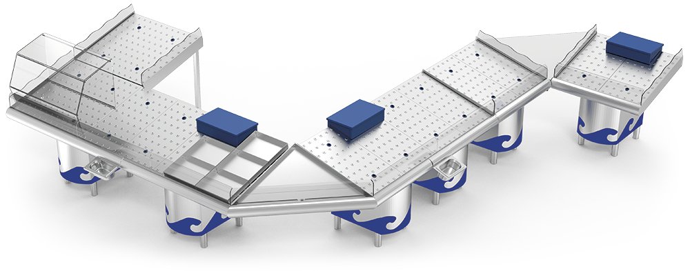 Unión en escuadra interior inox para mostradores de pescadería Fricosmos