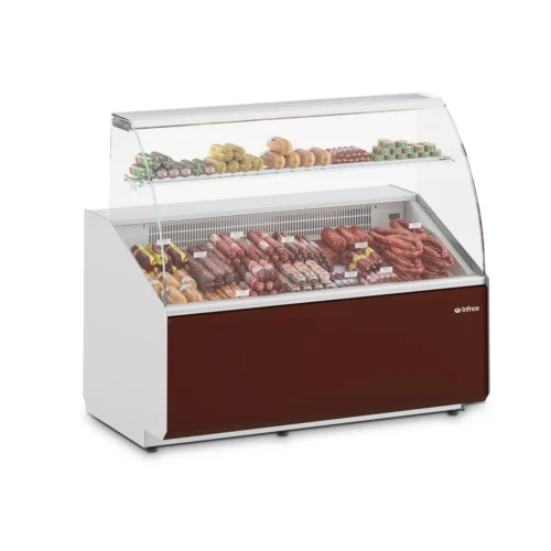 Infrico Juliet curved glass display case (range image in one of its colours, VJU 15 C)