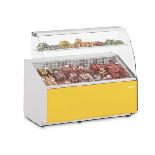 Infrico Juliet curved glass display case (range image in one of its colours, VJU 9 C)