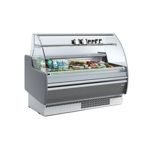 Infrico Marbella curved glass refrigerated serve-over counter (range image, VMB 18 RIU)