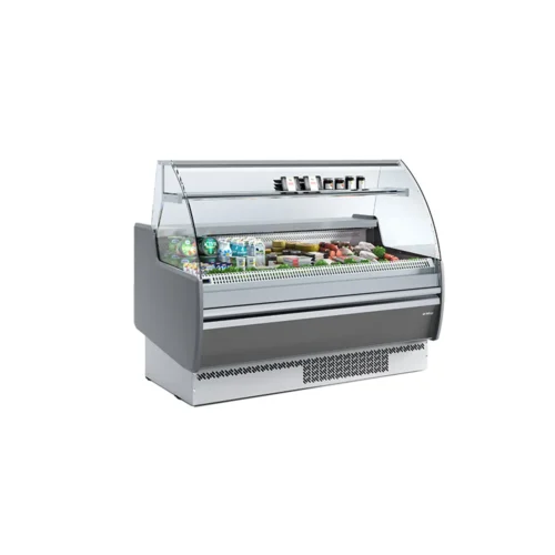 Infrico Marbella curved glass refrigerated serve-over counter (range image, VMB 25 RU) in another finish