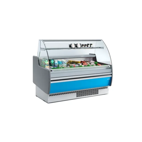 Infrico Marbella curved glass refrigerated serve-over counter (range image, VMB 9 RIU) in another finish