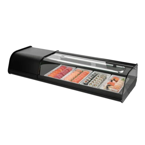 Infrico VSU 4 P sushi display case with food on display