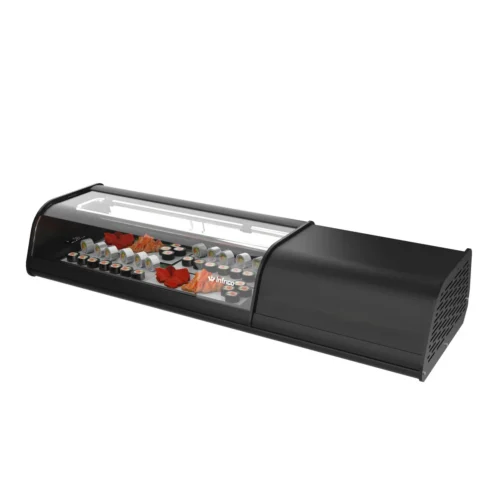 Infrico VSU 4 PR sushi display case with food on display